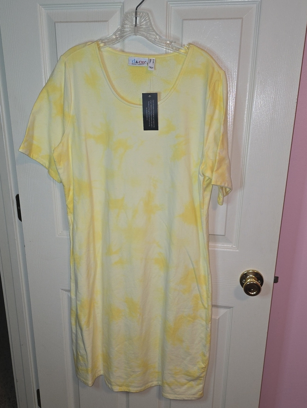 d. & co. Yellow Tie-Dye T-Shirt Dress